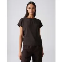 OPUS Kurzarmshirt Salti aus weichem Jersey mit Crinkle Effekt Zarte Falten geben dem Look eine lockere Leichtigkeit