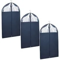 WENKO Kleidersack Modell Business (Set, 3 St., 100 x 60 cm) Kleiderhülle mit Sichtfenster & Reißverschluss, abwaschbar, 100x60 cm
