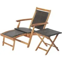 KOMFOTTEU Gartenstuhl mit Beistelltisch (Set), klappbar