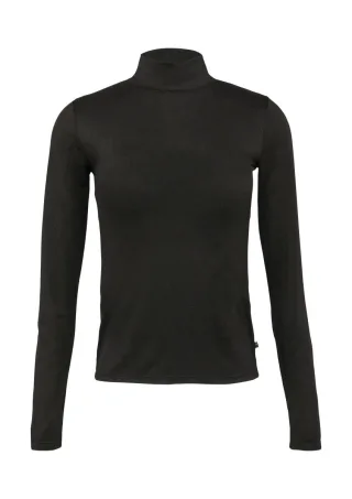 Q/S designed by - Shirt mit Stehkragen und Glitzereffekt schwarz - Gr. - S