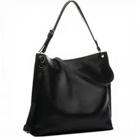 FEYNSINN Umhängetasche echt Leder Hobo Beutel Schultertasche groß schwarz, Schultertasche Echtleder für Damen, Handtasche schwarz