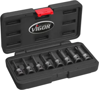 VIGOR Schlagschrauber Schraubendreher-Einsatz Satz für Innen TORX® Profil, V7017, Vierkant12,5 mm (1