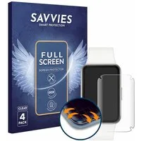 Savvies Displayschutzfolie Fullscreen Schutzfolie für Samsung Galaxy Fit3, 4 Stück, Displayschutz Folie Fullcover Klar Transparent