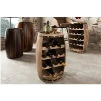 riess-ambiente Weinregal BODEGA 60cm natur - Pinie, Weinfass, Shabby Chic, Ablagefläche, deko, Innovatives Flaschenregal - ideal f. Wohnküche, Bar oder Vorratskeller