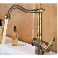 Kinaree Badarmatur Retro Messing Wasserhahn NAMAR Messing, Ornamente, gebürstet