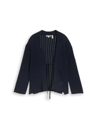 Tom Tailor - Strickjacke mit V-Ausschnitt blau - Gr. - S