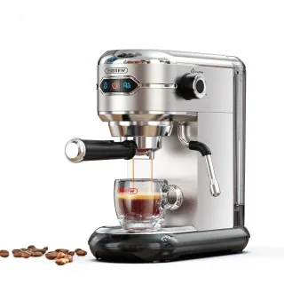 [EU Direct] HiBREW H11 Semi Automatic Espresso Machine 1450W 1.1L 19Bar High Extraction 25s Rapid Heating Single/Double