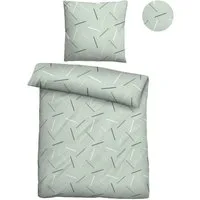 Biberna Bettwäsche 0025010, Soft-Seersucker, 2 teilig, absolut bügelfrei, 100% Baumwolle, mit Reißverschluss, ganzjährig