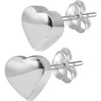 Materia Paar Ohrstecker Kinderohrringe Silber Herz klein SO-227, 925 Sterling Silber, hochglanzpoliert