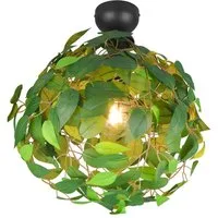 Reality Leuchten LED Deckenleuchte, Dimmfunktion, LED wechselbar, warmweiß, Ausgefallene Deckenbeleuchtung Blatt-lampe Esstisch Treppenhaus, Ø38cm