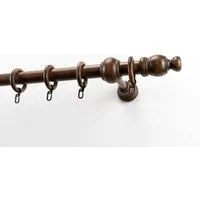 GARESA Gardinenstange NOVA, Ø 28 mm, 1-läufig, Wunschmaßlänge, mit Bohren, verschraubt, Holzwerkstoff, Vorhanggarnitur Holz, verlängerbar, Wandmont.,mit Ringe/2 Lauf Gleiter