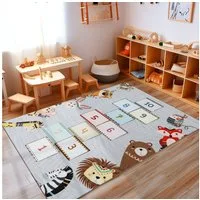 Carpettex Kinderteppich Himmel und Hölle, Rechteckig, Höhe: 7 mm, Teppich Kinderzimmer Himmel und Hölle Rutschfest Waschbar