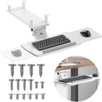Maclean Tastaturhalterung MC-156 Untertisch-Tastaturablage, (Verstellbar, mit ausziehbarer Mausablage, max. 5 kg)