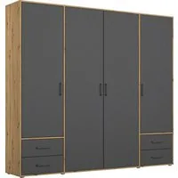 rauch Drehtürenschrank Kleiderschrank Schrank Garderobe Wäscheschrank VOYAGER (in 3 verschiedenen Ausstattungen BASIC/CLASSIC/PREMIUM) mit 2 modernen Griffvarianten, mit Außenschubladen MADE IN GERMANY