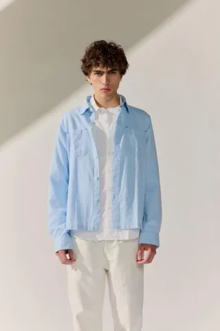 BASEFIELD - He.-Overshirt 1/1 Arm breeze blue - Gr. - L