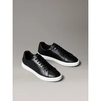 Calvin Klein LOW PRO CUPS LACE UP LTH AOP Sneaker Schnürschuh, Freizeitschuh, Halbschuh mit CK-Muster