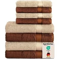 Komfortec Handtuch Set aus 100% Baumwolle, 4 Handtücher 50x100 cm und 4 Badetücher 70x140 cm, Frottee (Packung, 8-St), Duschtücher & Badehandtuch, Weich, Towel, Groß