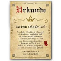 Tigerlino Poster Bester Sohn Urkunde Geschenkidee Bild Sohn Geschenk Wertschätzung