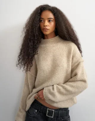 topshop - TSFREDERIKKE FLUFFY JUMPER KNT Lattè - Gr. - L