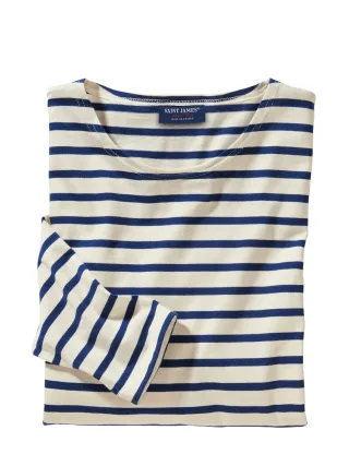 St. James Herren Bretagne-Shirt Blau 100 % Baumwolle