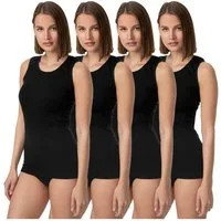 TEXEMP Unterhemd 4er Pack Damen Unterhemd Baumwolle Tank Top Achselhemd Damentop (4-St) 100% gekämmte Baumwolle