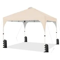 Yaheetech Faltpavillon Großzügiges Campingzelt mit einer Tragetasche 2,4x2,4m / 3x3m, mit 0 Seitenteilen, Gartenpavillon höhenverstellbar für Garten/Hof/Park/Markt