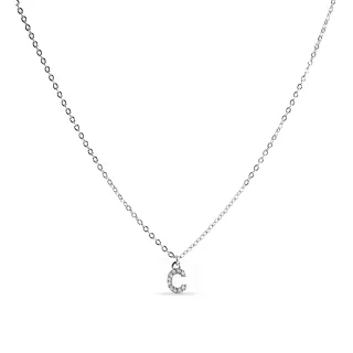Luxenter Halskette mit glänzenden Zirkonia in Silber - Alphabet