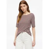 s.Oliver Kurzarmshirt T-Shirt Gestreiftes Halbarmshirt im Slim Fit mit Flammgarn
