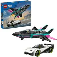 LEGO® Düsenflieger vs. Rennauto (60489), LEGO City Konstruktionsspielsteine, (259 St), Made in Europe