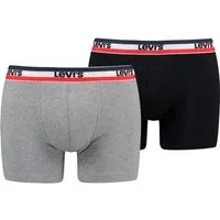 Levi's® Boxershorts LEVIS MEN SPW LOGO BOXER BRIEF ORG 2P (Packung, 2er Pack) mit breitem Logobund