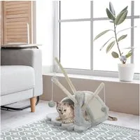 PawHut Kratzbaum Katzenbaum Katzenkratzbaum Kletterbaum Katze Sisal (Modell7/hellgrau), 38L x 38W x 40H cm