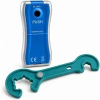 GASLOCK Druckminderer Füllstandsanzeiger für Stahlgasflaschen + Gasflaschen-Schlüssel, (Set aus Füllstandsanzeiger & Gasflaschenschlüssel), für handelsübliche Stahlflaschen & Alu-Gasflaschen