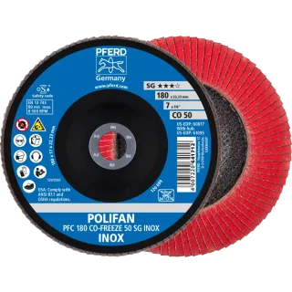 PFERD TOOLS POLIFAN Fächerscheibe PFC konisch SG INOX Edelstahl - 67718050