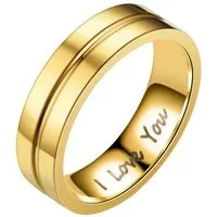 Taffstyle Fingerring Edelstahl Ring I Love You Gold (ohne Kristalle) Größe 64 (20.4) (Freundschaftsring Paarring Partnerring Ehering Trauring Hochzeitsring), vergoldet Verlobungsring Partnerring Liebesring Herrenring Damenring