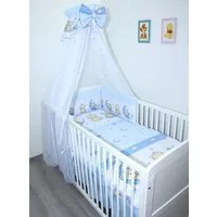 Primawela Babybettwäsche Baby Bettset - 6 teiliges Set mit Chiffon Himmel Bettwäsche Nestchen