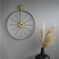 Art for the home Wanduhr Luxus Wanduhr Rund (Uhr - Luxuriöse runde Hängeuhr in Gold - 55cm x 65 cm)