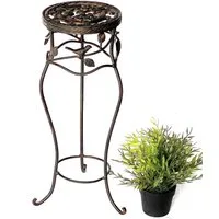 DanDiBo Blumenhocker Metall Schwarz Rund Blumenhocker 18215 Blumensäule Antik, Pflanzenständer Pflanzenhocker Vintage
