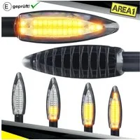 Area1 Blinker Motorrad Motorroller LED Blinker Set (2) mit Lauflicht, E-geprüft, M8