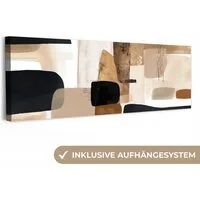 OneMillionCanvasses® Leinwandbild Panorama Flugzeuge - Abstrakt - Schwarz - Streifen, Fotodruck (1 St), Wandbild, Deko Schlafzimmer Wohnzimmer Flur 60x20 cm