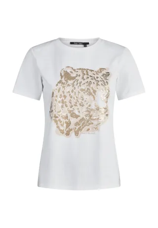 Marc Aurel - Shirt mit Tigerprint white - Gr. - 36