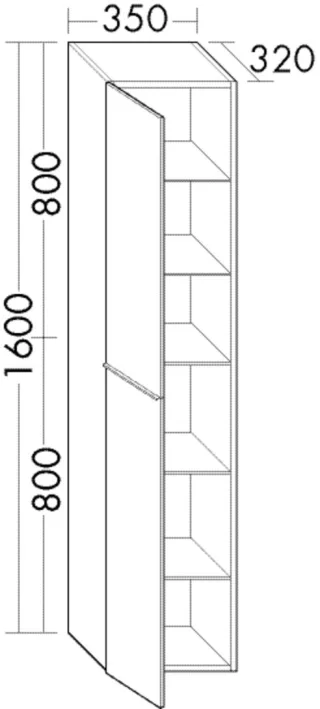 Burgbad Hochschrank Fiumo 1600x350x320 Graphit Softmatt, HSLW035RF3958 HSLW035RF3958