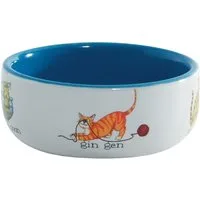 Beeztees Futternapf Katzennapf Porzellan mit Katzenmuster