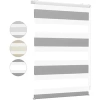 Doppelrollo Doppelrollo Zebra Rollo Zweifarbig Klemmfix ohne Bohren Sichtschutz, Sekey, freihängend, Extra breite Stoffbahnen, Lichtregulierung, Kettenzug links/rechts