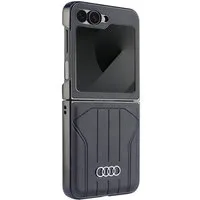 Audi Handyhülle Case Galaxy Z Flip 6 Kunstleder schwarz Logo Ringe 6,7 Zoll, Kantenschutz