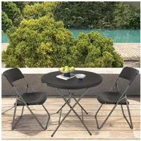 Sekey Balkonset Balkonmöbel Set 2 Personen Platzsparend Balkonset aus Polyrattan, (3-tlg), Gartentisch und 2 Gartenstuhl Klappbar Gartenmöbel für Balkon Terrasse