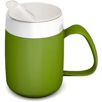 Ornamin Schnabelbecher Becher mit Trink-Trick mit Schnabelaufsatz/Trinkaufsatz, 2-tlg., Kunststoff, Trinkhilfe l Alltagshilfe l bruchstabil l BPA-frei l Made in Germany