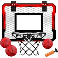 Athlix Basketballkorb Indoor Basketball Korb mit Zähler Wand Mini Klappbar, mit 3 Bällen, Stoßdämpfung, Türmontage mit Haken