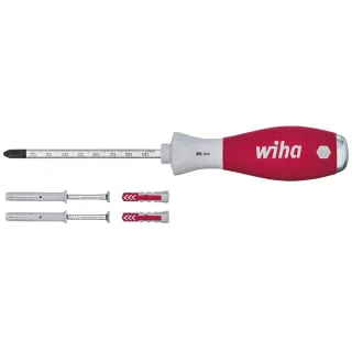 Wiha Dübellochschläger Set SoftFinish mit 6 mm Rundklinge und 4 Dübeln - 41289