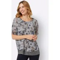 Sieh an! Klassische Bluse 2-in-1-Bluse Kurzarm
