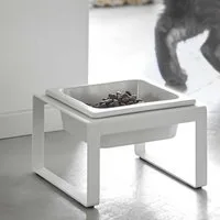 Yamazaki Futternapf Tower Einzelnapf 1 Schale Metallgestell für Hunde und Katzen, Keramik, Fressnapf, Napf, für Katzen und kleine Hunde, Futterstation
